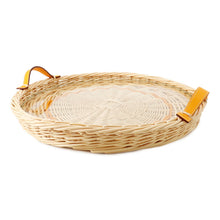 Load image into Gallery viewer, HERMES Round tray "Ozre color" PM Jaune Doll Willow Swift Leather Glass
