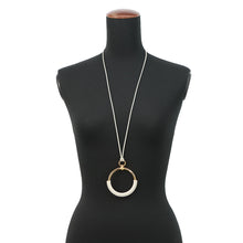 Load image into Gallery viewer, HERMES Loop Grand Necklace Beton Swift Leather Metal
