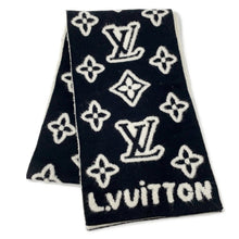 将图像加载到图库查看器中，LOUIS VUITTON Scarf・Monogram Blast Knit Size S Noir/WhiteM96963 Wool 88% Nylon12%

