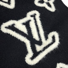 将图像加载到图库查看器中，LOUIS VUITTON Scarf・Monogram Blast Knit Size S Noir/WhiteM96963 Wool 88% Nylon12%
