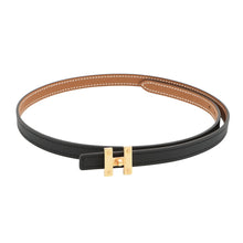 Load image into Gallery viewer, HERMES Mini H Kelly Belt Size 70 Black/Gold Swift Leather Epsom
