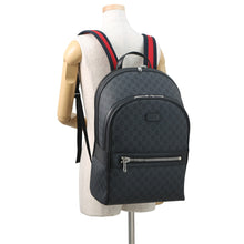 将图像加载到图库查看器中，GUCCI GGBlack Backpack Black771158 GG Supreme Leather Size Medium

