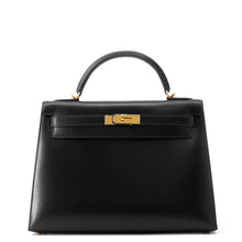 Load image into Gallery viewer, HERMES Kelly Sellier Black Box Calf Leather Size 32
