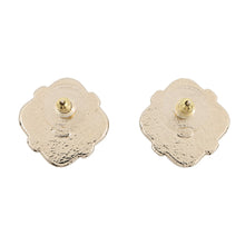 Load image into Gallery viewer, CHANEL CC Logo Square Earrings BlackAB6692 Metal Rhinestone
