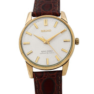 SEIKO King SEIKO 44KS 2nd model, earliest model W36mm Gold Plated Leather Silver Dial442000