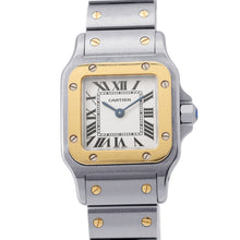 将图像加载到图库查看器中，CARTIER Santos Garbe SM H34.5mm×W23.6mm Stainless Steel K18YG Ivory Dial
