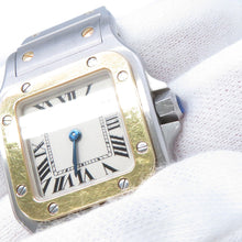 将图像加载到图库查看器中，CARTIER Santos Garbe SM H34.5mm×W23.6mm Stainless Steel K18YG Ivory Dial
