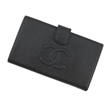 Load image into Gallery viewer, CHANEL CC Logo Kiss Lock Long Wallet Black Caviar Leather

