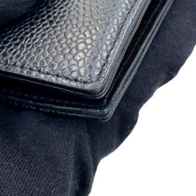 Load image into Gallery viewer, CHANEL CC Logo Kiss Lock Long Wallet Black Caviar Leather
