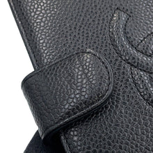 Load image into Gallery viewer, CHANEL CC Logo Kiss Lock Long Wallet Black Caviar Leather
