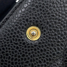 Load image into Gallery viewer, CHANEL CC Logo Kiss Lock Long Wallet Black Caviar Leather
