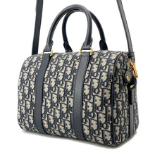 Load image into Gallery viewer, Dior Groove25 Oblique Jacquard Bag Navy/BeigeM1365UTZQ Canvas Leather Size Medium
