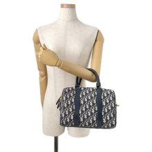 将图像加载到图库查看器中，Dior Groove25 Oblique Jacquard Bag Navy/BeigeM1365UTZQ Canvas Leather Size Medium
