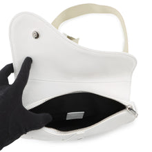 将图像加载到图库查看器中，Dior Saddle bag White Leather Canvas
