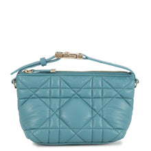 Load image into Gallery viewer, Dior Macrocannage Nomade Pouch BlueS5553OMIG Lamb Leather Size Small
