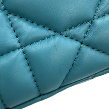 Load image into Gallery viewer, Dior Macrocannage Nomade Pouch BlueS5553OMIG Lamb Leather Size Small
