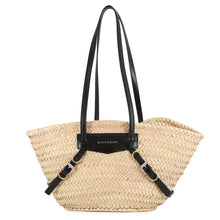 Load image into Gallery viewer, Givenchy Voyeur Basket Bag Black/IvoryBB50ULB1UC Straw Leather Size Small

