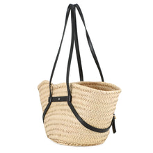Load image into Gallery viewer, Givenchy Voyeur Basket Bag Black/IvoryBB50ULB1UC Straw Leather Size Small

