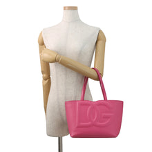 Load image into Gallery viewer, DOLCE&amp;GABBANA DG logo shopping bag Tote Bag PinkBB7337AW576 Calf Leather Size Small

