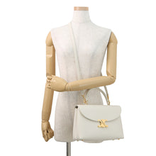 将图像加载到图库查看器中，CELINE Nino Bag White117523GG2 Smooth Satined Calf Leather Size Medium
