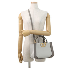 Load image into Gallery viewer, Valentino Garavani V Logo Handbag White/Gray2W0B0K96YJH Canvas Leather
