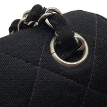 将图像加载到图库查看器中，CHANEL Double Face ChainShoulder Bag Black Cotton
