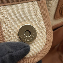 将图像加载到图库查看器中，CHANEL Deauville Tote Bag BeigeA67001 Straw Leather Size Medium
