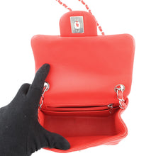 Load image into Gallery viewer, CHANEL Mini Matelasse Chain Shoulder Bag RedA35200 Lambskin Size 17
