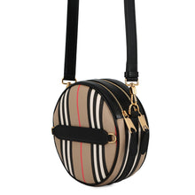 将图像加载到图库查看器中，BURBERRY Icon Stripe Louise Bag Beige/Black/White8051846 PVC
