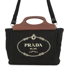 将图像加载到图库查看器中，PRADA Canapa Black1BG350 Canvas Wood
