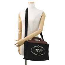 将图像加载到图库查看器中，PRADA Canapa Black1BG350 Canvas Wood
