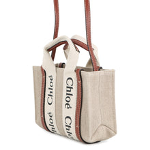 将图像加载到图库查看器中，Chloe Woody tote Beige/BrownCHC22AP237I2690U Linen Size Mini
