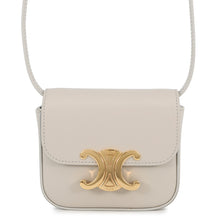 Load image into Gallery viewer, CELINE Triomphe Claude Shoulder Bag Light Gray10I513 Leather Size Mini
