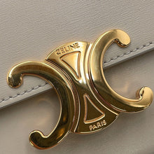 Load image into Gallery viewer, CELINE Triomphe Claude Shoulder Bag Light Gray10I513 Leather Size Mini
