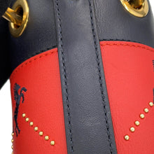 将图像加载到图库查看器中，Chloe Roy 2-Way Bucket Shoulder Bag Red/BlackCHC18WS128A50647 Leather Canvas Size Mini
