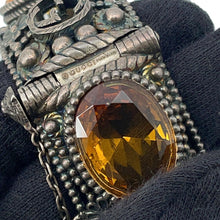 Load image into Gallery viewer, GUCCI Interlocking G Flower Bangle Size 17 Silver/Yellow SV925
