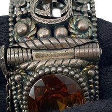 Load image into Gallery viewer, GUCCI Interlocking G Flower Bangle Size 17 Silver/Yellow SV925
