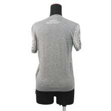 Load image into Gallery viewer, HERMES Jungle Love Short Sleeve Knit Size 38 Gray/White Cashmere46% Silk46% Nylon8%
