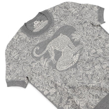 Load image into Gallery viewer, HERMES Jungle Love Short Sleeve Knit Size 38 Gray/White Cashmere46% Silk46% Nylon8%

