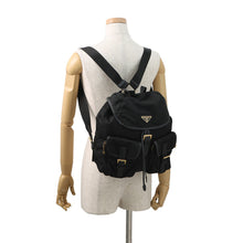 Load image into Gallery viewer, PRADA Triangle With logo Backpack BlackBZ0030 Nylon Leather
