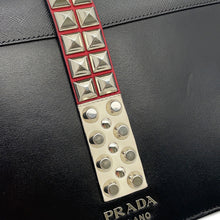 Load image into Gallery viewer, PRADA Electra Studded Shoulder Bag Black1BD120 Leather
