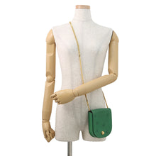 将图像加载到图库查看器中，CELINE Star Ball ChainShoulder Bag Green Leather

