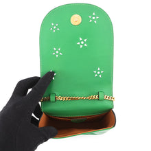 将图像加载到图库查看器中，CELINE Star Ball ChainShoulder Bag Green Leather
