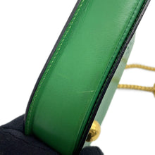 将图像加载到图库查看器中，CELINE Star Ball ChainShoulder Bag Green Leather
