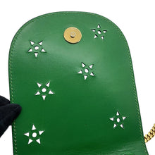 将图像加载到图库查看器中，CELINE Star Ball ChainShoulder Bag Green Leather
