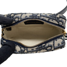 Load image into Gallery viewer, Dior Oblique Jacquard Waist Bag Navy/BeigeS5446CTZQ Canvas Leather Size Mini
