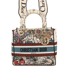Load image into Gallery viewer, Dior LADY D-LITE 2WAYHandbag White/MulticolorM0565ORHP Canvas Size Medium
