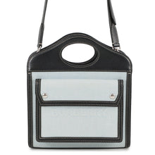 将图像加载到图库查看器中，BURBERRY Pocket 2way Handbag Blue/Black8039101 Canvas Leather Size Mini
