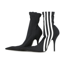 Load image into Gallery viewer, BALENCIAGA Adidas Collaboration Knife Booties Black/White724073 Polyester Size 37
