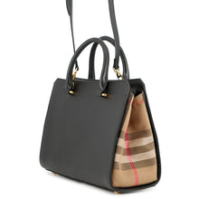 Load image into Gallery viewer, BURBERRY Banwell 2way Handbag Black/Beige8084023 Leather Canvas Size Small
